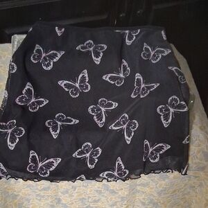 Art Class Black Skirt with Butterfly Design